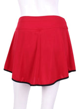 Load image into Gallery viewer, The limited edition Gladiator Skirt Dark Red is a remarkable piece of sportswear that combines both style and functionality in the realm of tennis fashion. This tennis skirt is crafted with meticulous attention to detail, using the finest quality materials to provide an unparalleled experience for players on and off the court.
