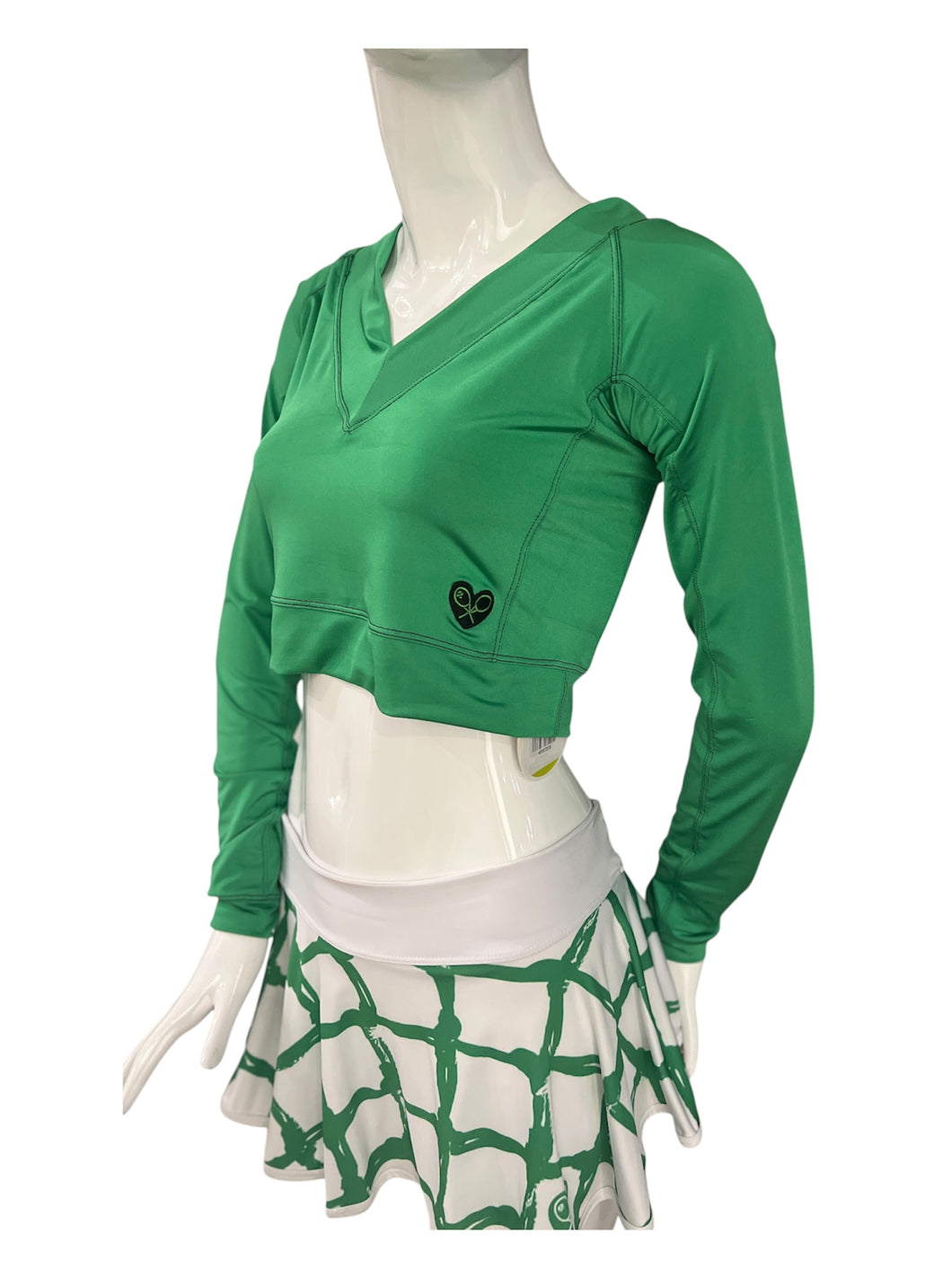 Green Vee Crop Top