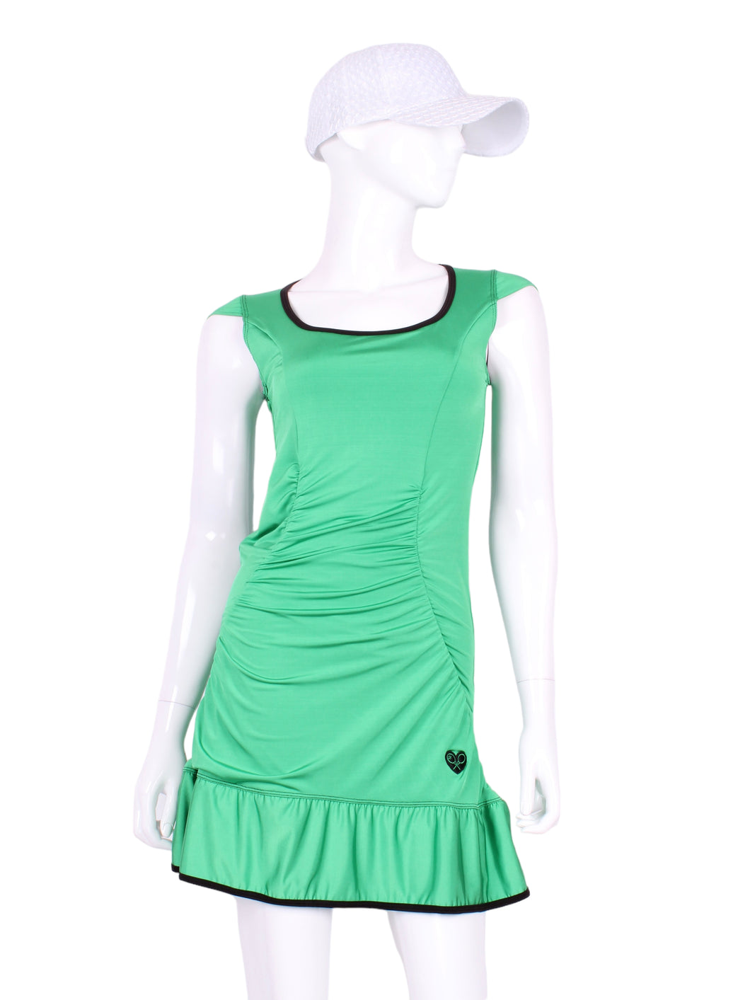 Kelly Green Monroe Tennis Dress With Ruching