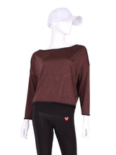 Load image into Gallery viewer, This is our limited edition Long Sleeve Baggy Top in beautiful brown.  This piece has a silky and soft fabric.   We make these in very small quantities - by design.  Unique.  Luxurious.  Comfortable.  Cool.  Fun.
