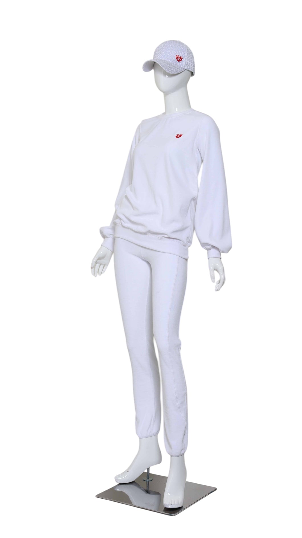 Long Sleeve Warm Up Top - White Velvet