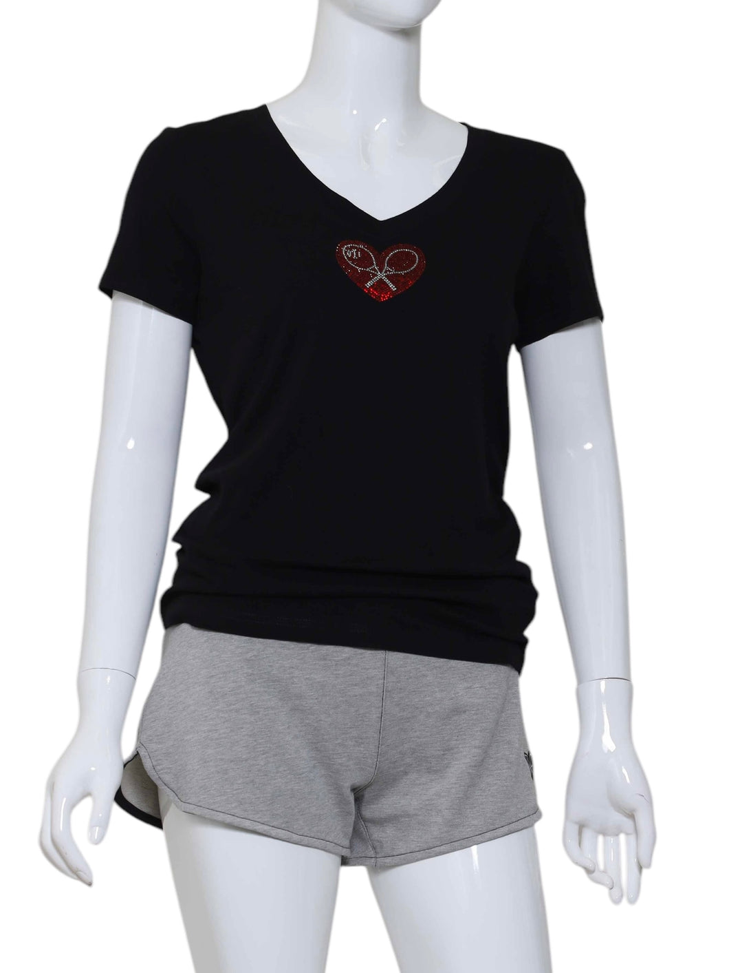Love Bedazzled Heart T-Shirt Tennis