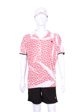Load image into Gallery viewer, Men’s Short Sleeve Polo Shirt Hand Pressed N/E/S/W Hearts On White
