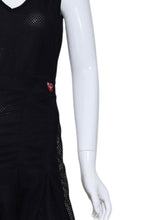 Load image into Gallery viewer, Mesh on Mesh Black Angelina Court to Cocktails Tennis Dress
