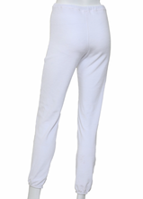 Load image into Gallery viewer, White Velvet Baggy Warm Up Pants
