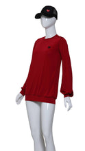 Load image into Gallery viewer, Solid Red Long Sleeve Warm Up Top
