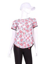 Load image into Gallery viewer, This is our limited edition Tie Back Tee Short Sleeve Ribbon &amp; Hearts.  This piece has a silky and soft fabric.  We make these in very small quantities - by design.  Unique.  Luxurious.  Comfortable.  Cool.  Fun?
