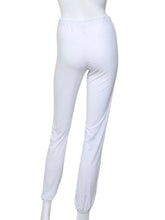 Load image into Gallery viewer, White Velvet Baggy Warm Up Pants

