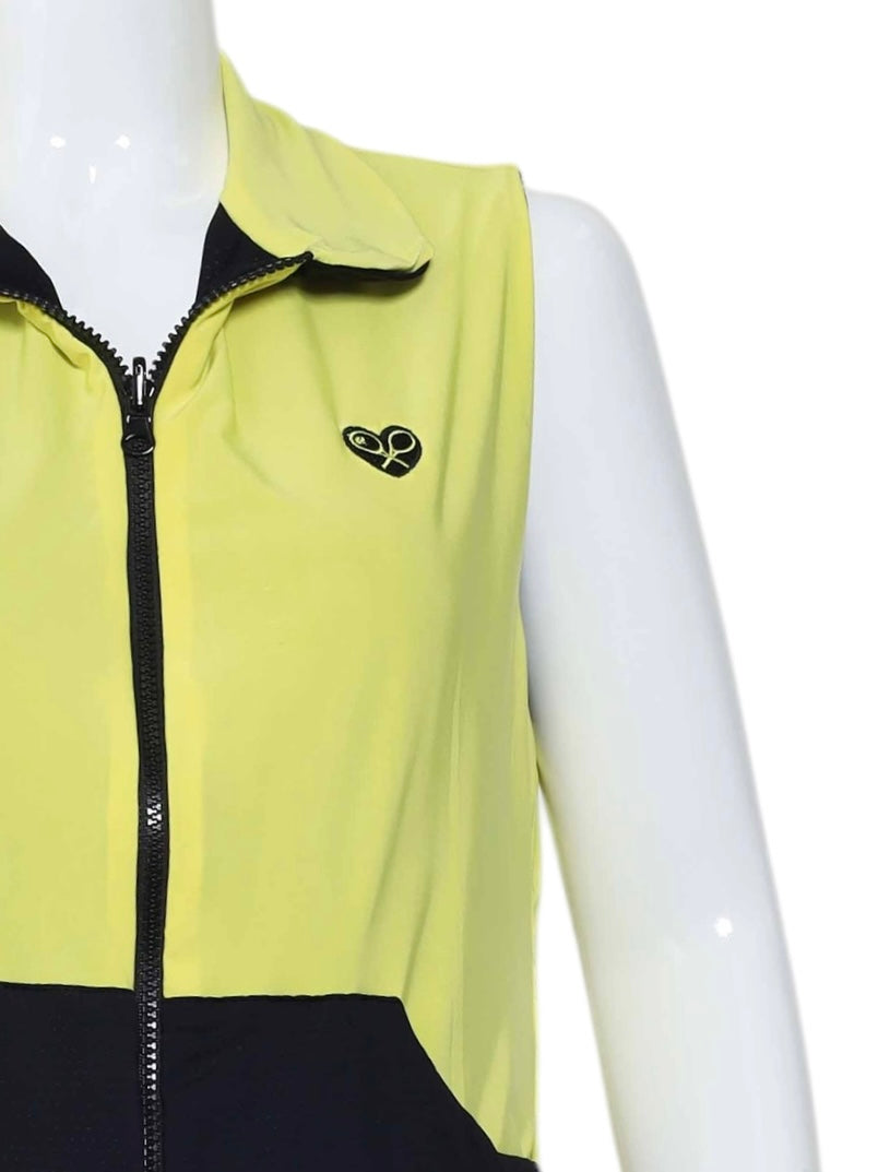 Yellow + Black Velvet Reversible Vest