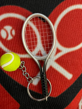 Load image into Gallery viewer, Tennis Racket and Tennis Ball Keychain
