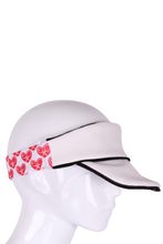 Load image into Gallery viewer, Love Tennis Visor in White - I LOVE MY DOUBLES PARTNER!!!
