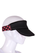 Load image into Gallery viewer, Love Tennis Visor in Black - I LOVE MY DOUBLES PARTNER!!!
