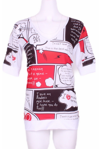 Cartoon Baggy Vee Tee - I LOVE MY DOUBLES PARTNER!!!