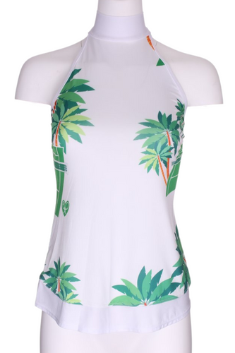 Court + Palm Trees Halter Top - I LOVE MY DOUBLES PARTNER!!!