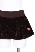 Load image into Gallery viewer, Crushed Brown Velvet LOVE “O” Tennis Skirt - I LOVE MY DOUBLES PARTNER!!!
