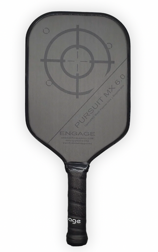 The NEW Pursuit MX 6.0 Graphite paddle (Reimagined Control, Power & Feel).  The Pursuit is Engage's Flagship paddle and has been in development for a long time to ensure it will become one of the top selling paddles (if not #1) in the sport.