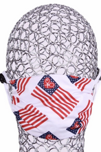 Load image into Gallery viewer, Two Pack Handmade Face Masks American Flag - I LOVE MY DOUBLES PARTNER!!!
