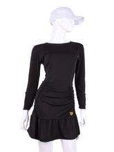 Load image into Gallery viewer, Generous Long Sleeve Monroe Tennis Dress Black - I LOVE MY DOUBLES PARTNER!!!

