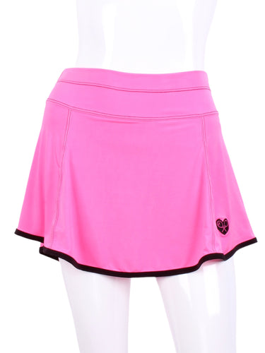 Gladiator Skirt Pink - I LOVE MY DOUBLES PARTNER!!! This is our limited edition Gladiator Skirt Pink.  This piece has a silky soft and quick-drying matching shorties, and binding to match.  We make these in very small quantities - by design.  Unique.  Luxurious.  Comfortable.  Cool.  Fun.