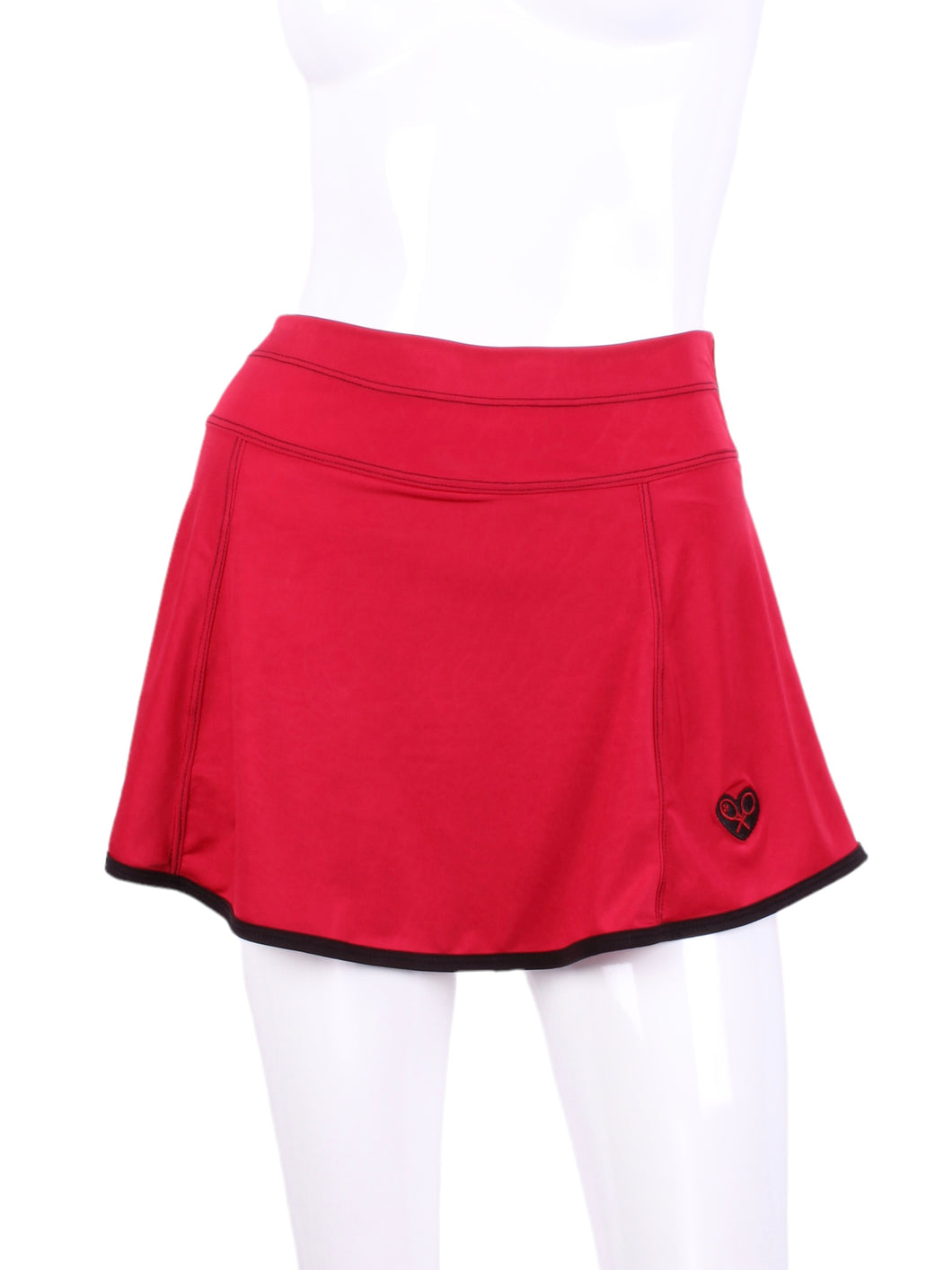 Gladiator Skirt Red - I LOVE MY DOUBLES PARTNER!!!  This is our limited edition Gladiator Skirt Red.  This piece has a silky soft and quick-drying matching shorties, and binding to match.  We make these in very small quantities - by design.  Unique.  Luxurious.  Comfortable.  Cool.  Fun.