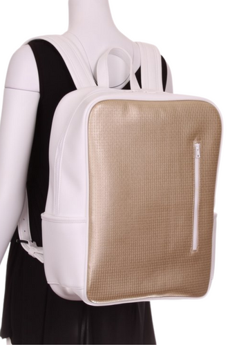 Gold + White LOVE Tennis Backpack - I LOVE MY DOUBLES PARTNER!!!