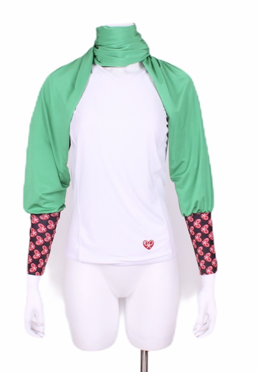 Green + Crushed Black Velvet Scarf Vest (Reversible) - I LOVE MY DOUBLES PARTNER!!!