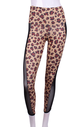 Leopard + Black Mesh Leg Lengthening Leggings - I LOVE MY DOUBLES PARTNER!!!