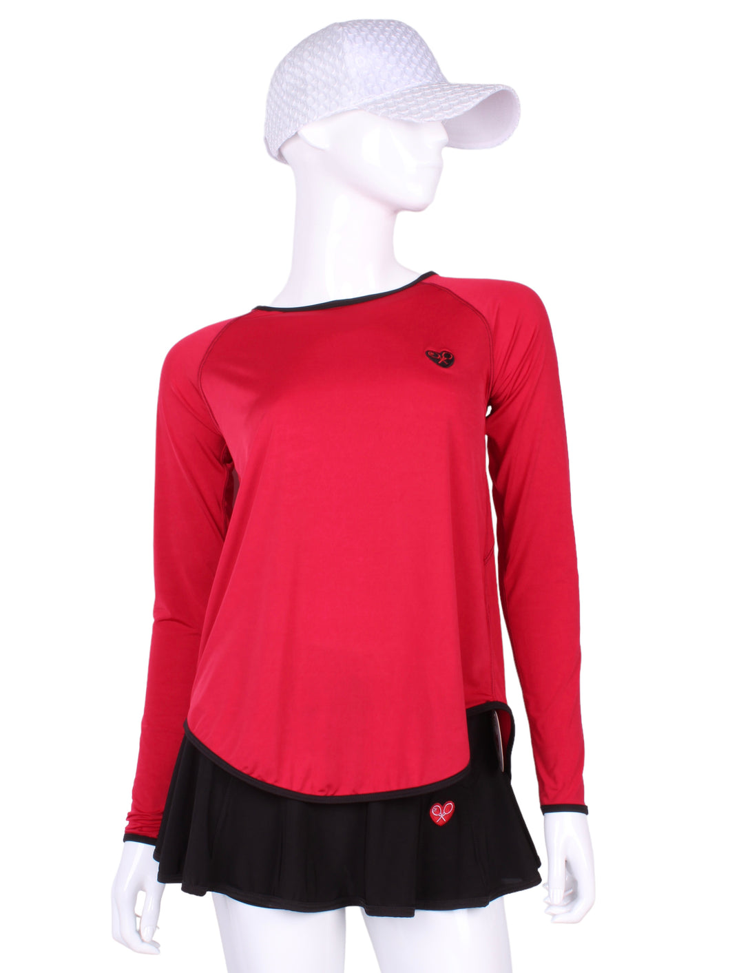Tie Back Tee Long Sleeve Red - I LOVE MY DOUBLES PARTNER!!!