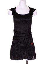 Load image into Gallery viewer, Monroe Black Crushed Velvet Tennis Dress - I LOVE MY DOUBLES PARTNER!!!
