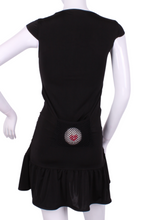 Load image into Gallery viewer, V1 Black Monroe Tennis Dress NO Ruching - I LOVE MY DOUBLES PARTNER!!!
