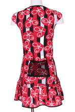 Load image into Gallery viewer, Red Hearts on Black + White Stripes Monroe Tennis Dress - I LOVE MY DOUBLES PARTNER!!!
