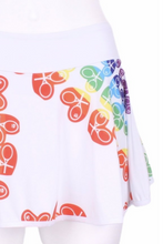 Load image into Gallery viewer, Rainbow Hearts on White Love &quot;O&quot; Skirt - I LOVE MY DOUBLES PARTNER!!!
