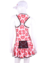 Load image into Gallery viewer, Limited V1 NSEW Red Hearts Sandra Dee Court To Cocktails Tennis Dress

