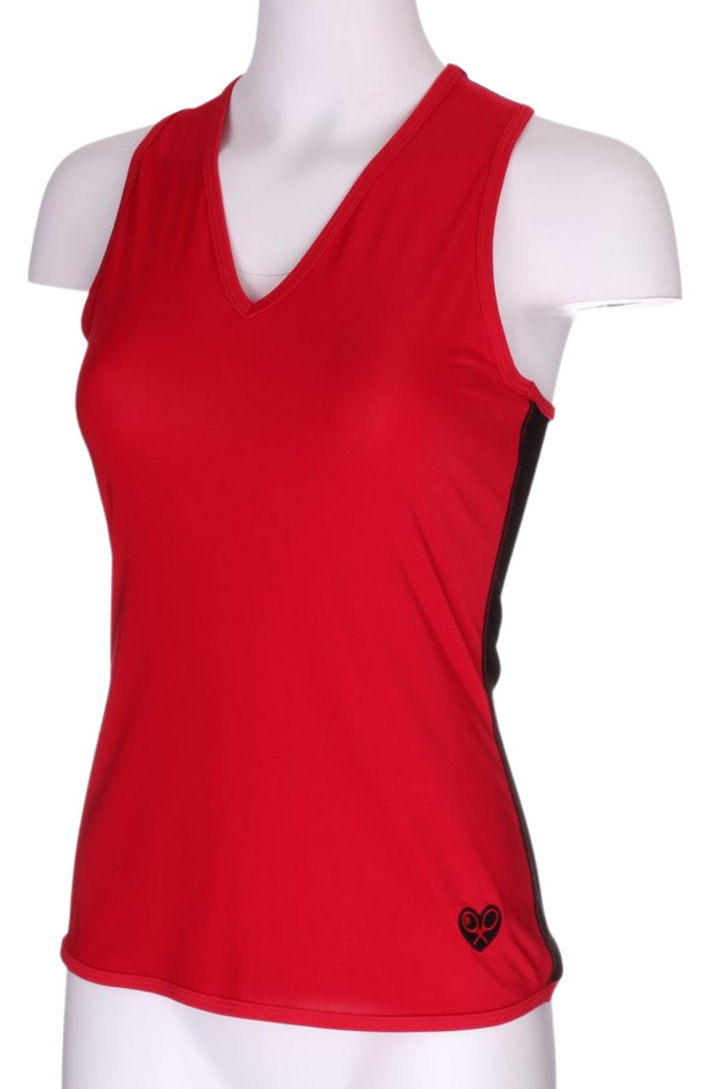 Red Vee Tank with Plain Solid Black Back - I LOVE MY DOUBLES PARTNER!!!