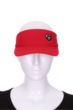 Load image into Gallery viewer, Visor Black or Red or White with Heart + Rackets Logo - I LOVE MY DOUBLES PARTNER!!!
