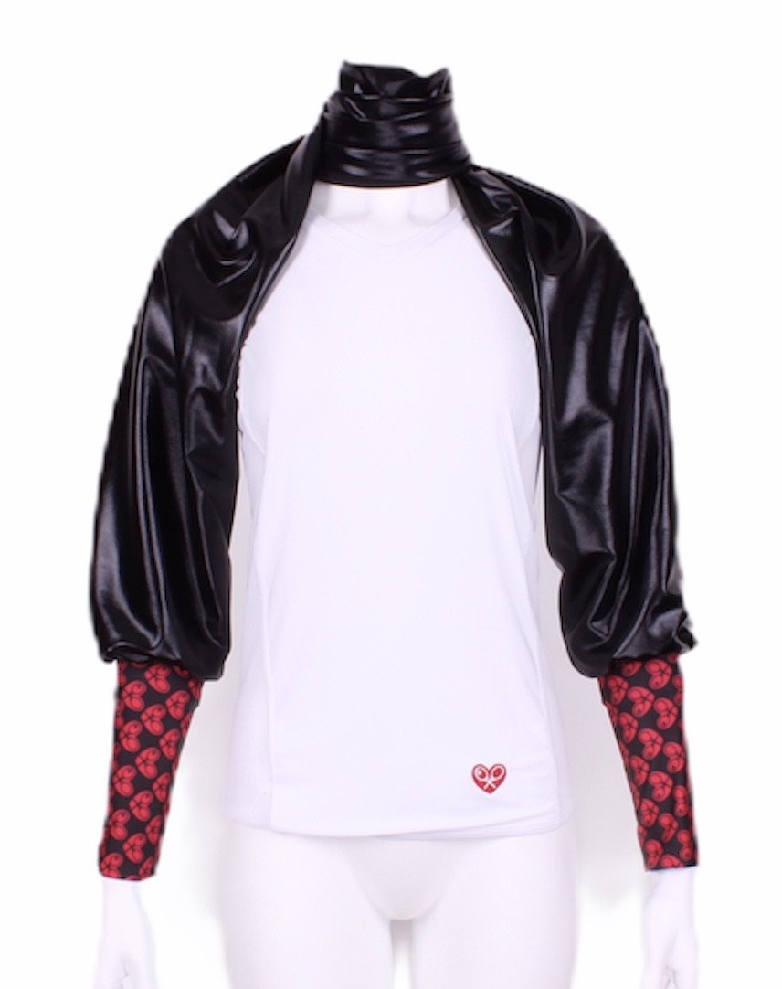 Shiny Black + Soft Black Scarf Vest (Reversible) - I LOVE MY DOUBLES PARTNER!!!