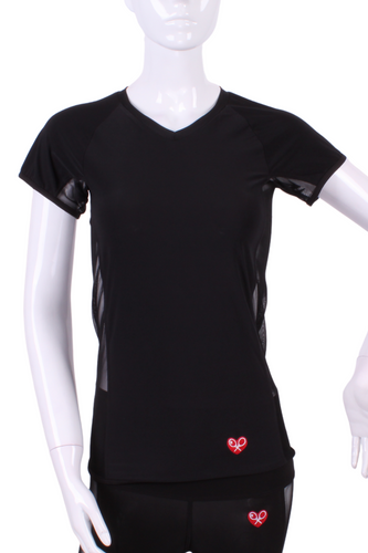 Soft Black Vee Tee - I LOVE MY DOUBLES PARTNER!!!