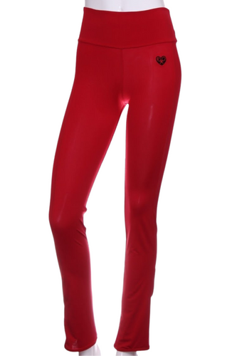 Solid Red Leg Lengthening Warm Up Pants - I LOVE MY DOUBLES PARTNER!!!