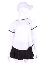 Load image into Gallery viewer, Tie Back Tee Short Sleeve White. This is our limited edition Tie Back Short Sleeve Top in gorgeous White Color.  This piece has a silky and soft fabric.   We make these in very small quantities - by design.  Unique.  Luxurious.  Comfortable.  Cool.  Fun.
