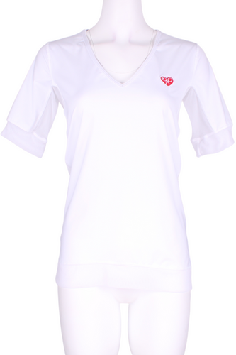 White Dry Fit Baggy Vee Tee - I LOVE MY DOUBLES PARTNER!!!