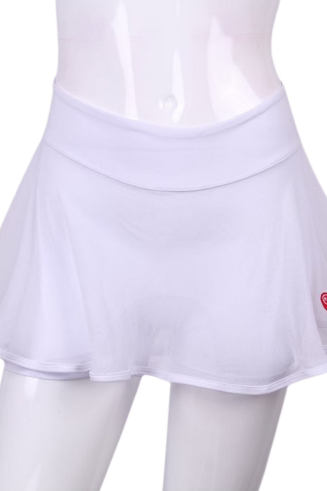 White Mesh Love O Tennis Skirt - I LOVE MY DOUBLES PARTNER!!!
