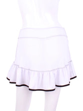 Load image into Gallery viewer, Ruffle Skirt White With Black Trim
