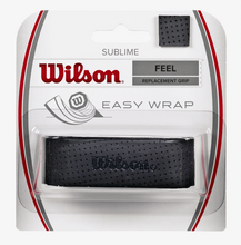 Load image into Gallery viewer, Wilson&#39;s signature replacement grip featuring a desirable balance of tack and comfort, the Sublime Replacement Grip is a top performer for many tennis players. Micro perforations on the surface work to increase moisture absorption for sweaty hands, maintaining excellent grip to help you stay in control from start to finish.
