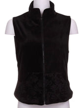 Load image into Gallery viewer, Flower Black Velvet + Black Velvet Reversible Vest - I LOVE MY DOUBLES PARTNER!!!
