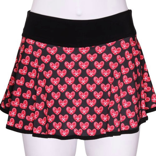 Mini Heart LOVE “O” Skirt on Black - I LOVE MY DOUBLES PARTNER!!!