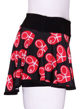 Load image into Gallery viewer, Mid Size Heart LOVE “O” Tennis Skirt on Black - I LOVE MY DOUBLES PARTNER!!!
