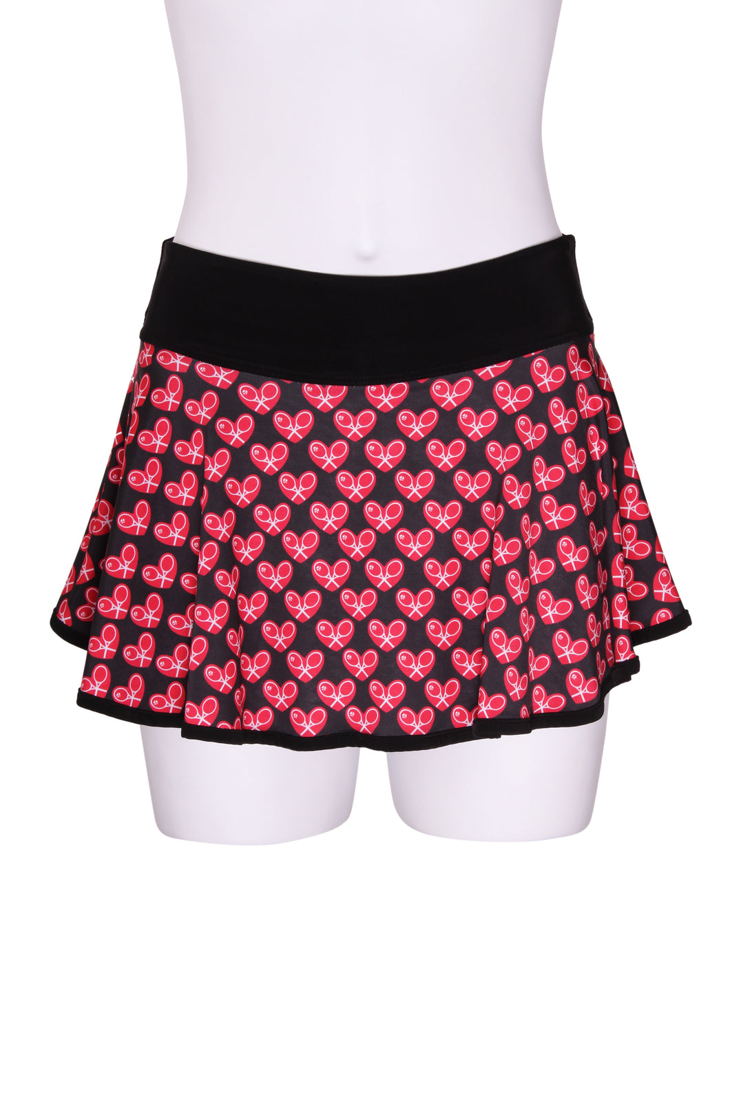 Mini Heart LOVE “O” Skirt on Black - I LOVE MY DOUBLES PARTNER!!!