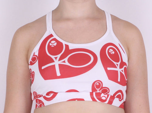 Heart on White LOVE “U” Bra - I LOVE MY DOUBLES PARTNER!!!