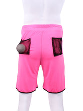 Load image into Gallery viewer, This is our limited edition Short Men’s Shorts Pink.  This piece has a silky and soft fabric.   We make these in very small quantities - by design.  Unique.  Luxurious.  Comfortable.  Cool.  Fun.
